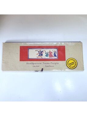 Vtg Hen Sparrow Turns Purple Tara Books Hand Made Silk Screened Scroll Rare